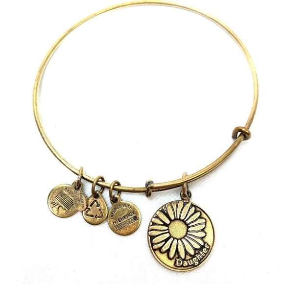 Alex and Ani Daughter Charm Bracelet - Gold Finish, Expands 2"- 3.5" - Picture 1 of 2